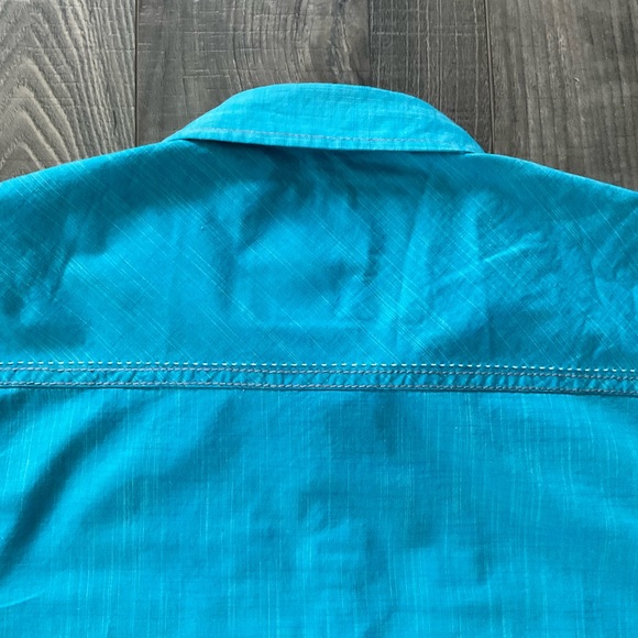 Buckle Black Standard Fit Western Pearl Snap Shirt Men’s XL Turquoise Embroidery - Picture 10 of 10